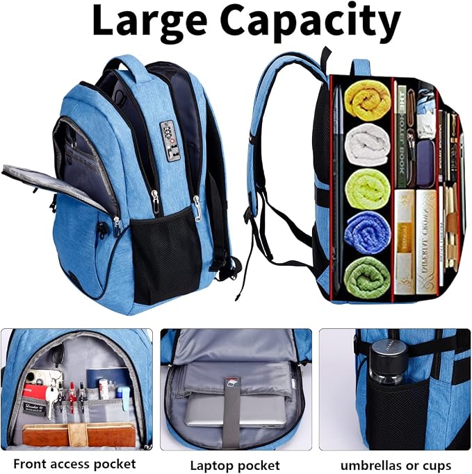 SHRRADOO Anti Theft Laptop Backpack Travel Backpacks - Image 3