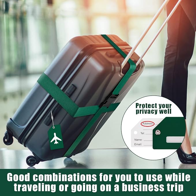 Weewooday 8 Pcs Luggage Straps Suitcase Tags Set - Image 6