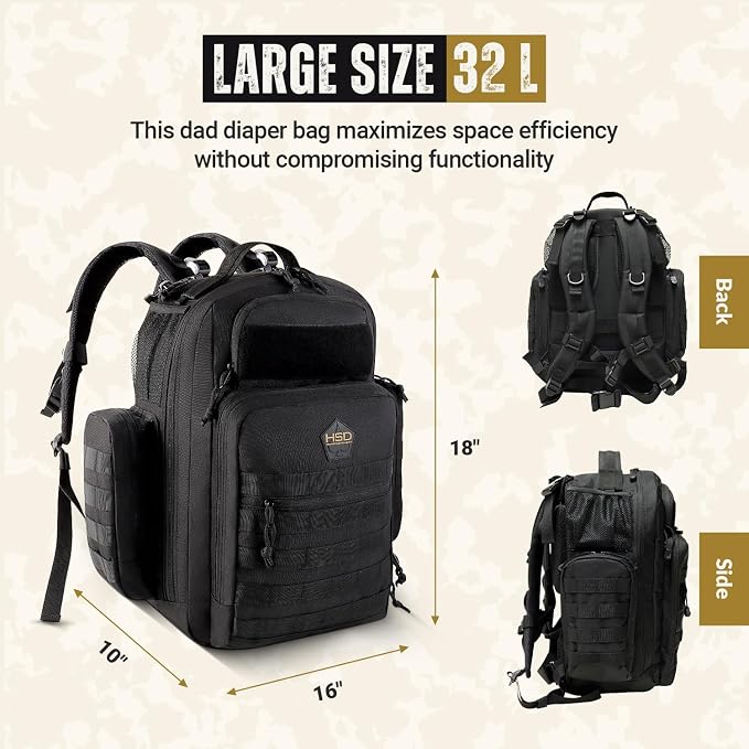 HighSpeedDaddy - Baby Diaper Backpack, Military-Grade, Waterproof, Compact Baby - Image 2