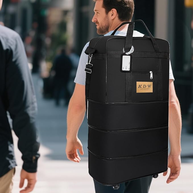Foldable Travel Bag with Wheels, Extendable Tote Bag, Roller Expandable Luggage - Image 6