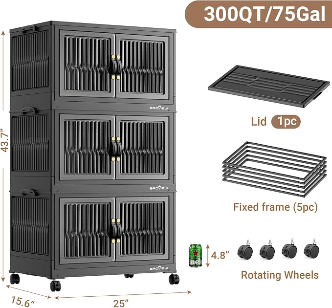 BROVIEW 300Qt Stackable Storage Bins - Image 2