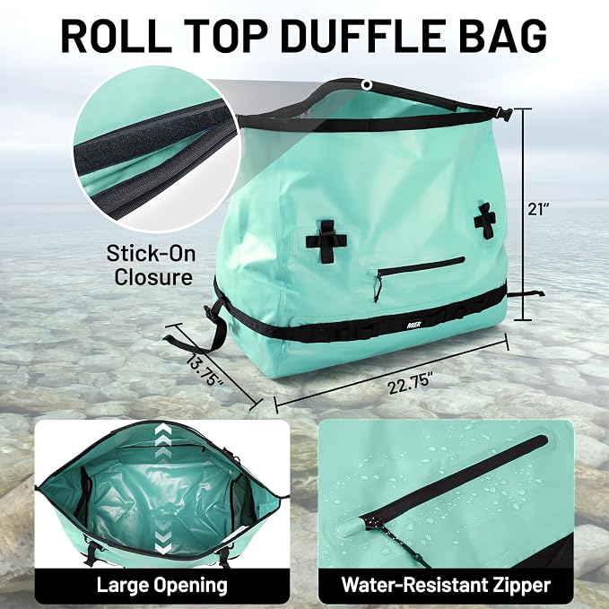 MIER Large Waterproof Duffel Bag Rolltop Dry Backpack Duffle Bags - Image 3
