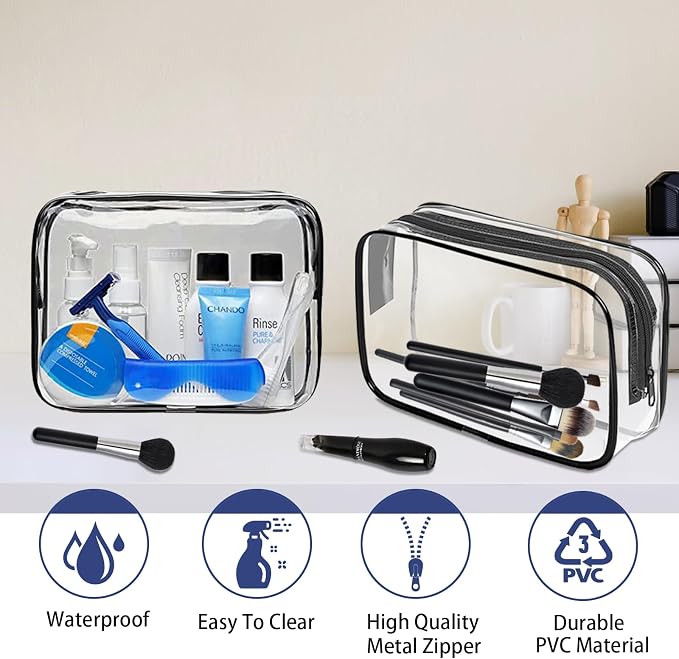 16 Pieces Clear Makeup Bags Bulk, TSA Approved Toiletry Bag - Image 6