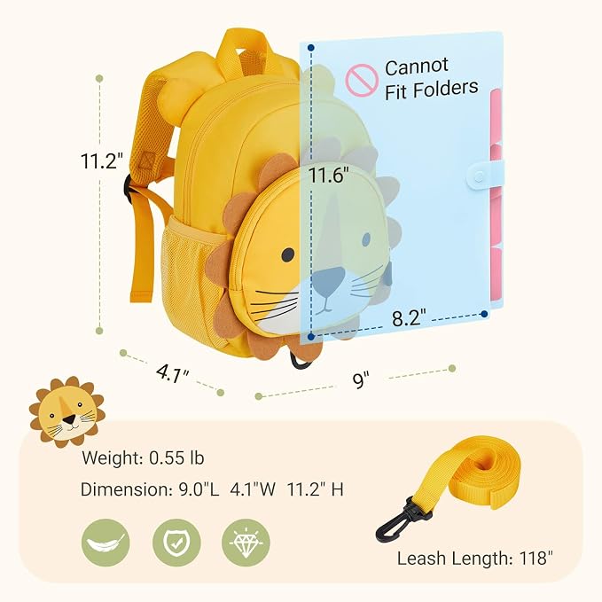mommore Toddler Backpack for Boys Girls 2-4, 3D Cartoon Mini Kids Travel Bag - Image 5