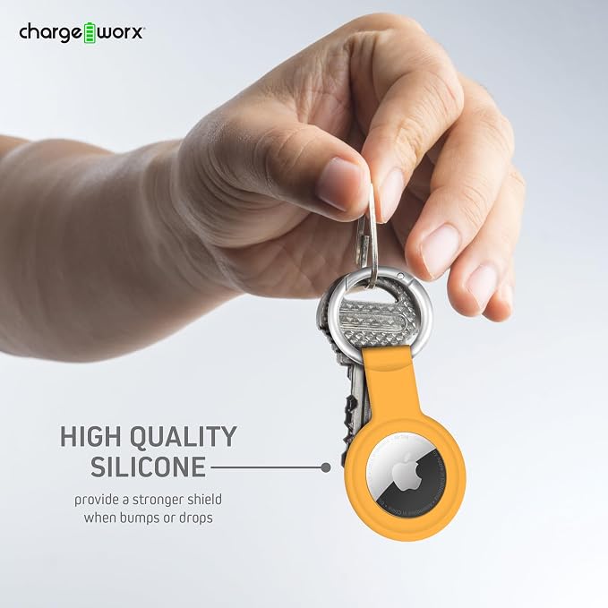 CHARGEWORX Air Tag Holder 4-Pack – Silicone Protective Keychain Holders - Image 6