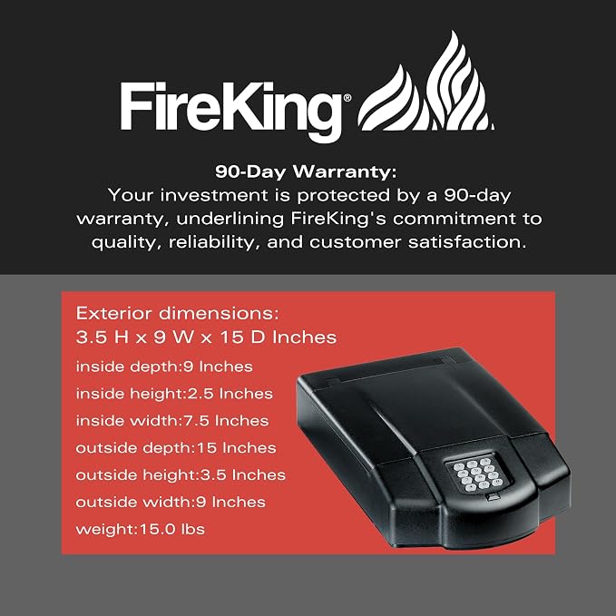 FireKing Safe, Lock Box for Home, Compact Safe for Valuables, Small & Portable - Image 6