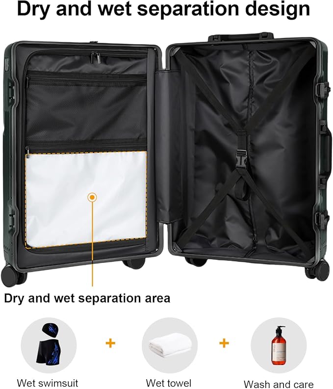 2-Piece Hardshell Zipperless Luggage Set, 20/26" Aluminum Frame Hardshell - Image 4