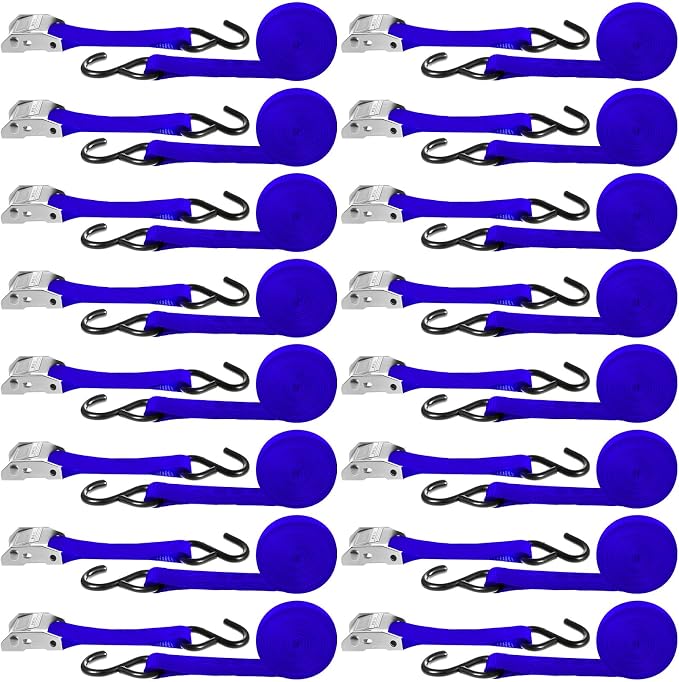 16 Pcs Cambuckle Tie Down Straps 1763lbs Break Strength Securing Straps 1'' x by Riakrum