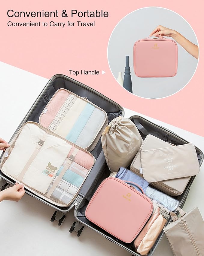 Relavel Makeup Bag with LED Mirror, Travel Makeup Case with Rechargeable - Image 7