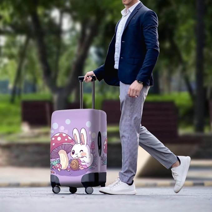 Cute Bunny Rabbit Luggage Covers Fit 26-29 Inch Universal Thickness Suitcase - Image 3