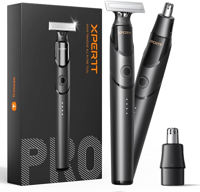 Body & Nose Hair Trimmer Kit, Travel Beard Electric Shaver by Trimcoo