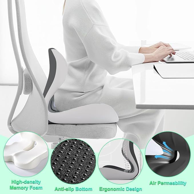Buttocks Cushion for Office Chair Memory Foam Seat Pad for Butt Support - Image 6