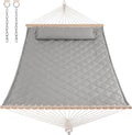ANOW Heavy Duty Hammock with Spreader Bars and Detachable Pillow, 2 Person by ANOW