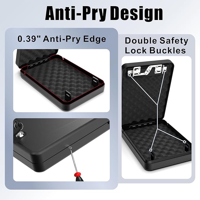 Gun Safe for Pistols Small Handgun Lock Box - Image 4