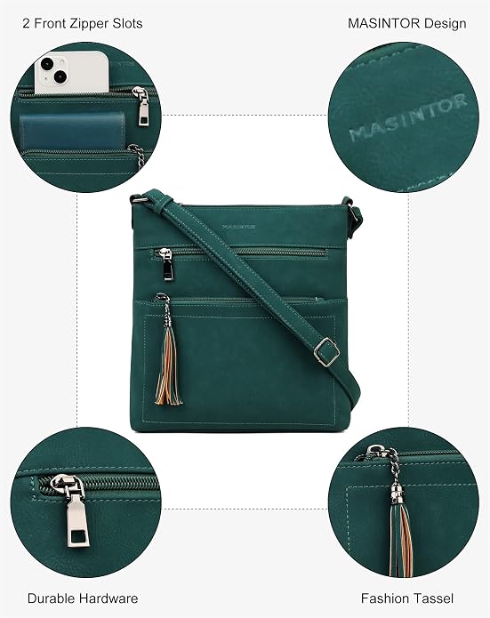 MASINTOR Crossbody Purses for Women, Adjustable Strap Shoulder Bag - Image 6