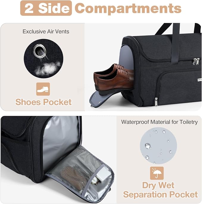 Garment Bags with Wheels, Garment Convertible Weekender Bags, Large Garment Bags - Image 3