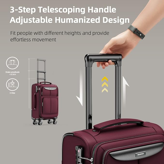 SHOWKOO Luggage Sets 3 Piece Softside Expandable Lightweight Durable Suitcase - Image 5