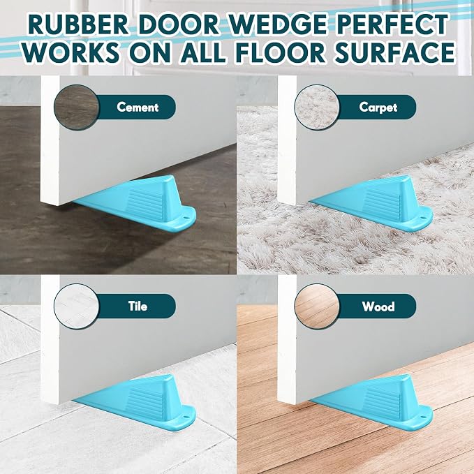 Frienda 4 Pcs Jumbo Door Stoppers Heavy Duty Door Stopper Tall up to 2inch Tall - Image 4