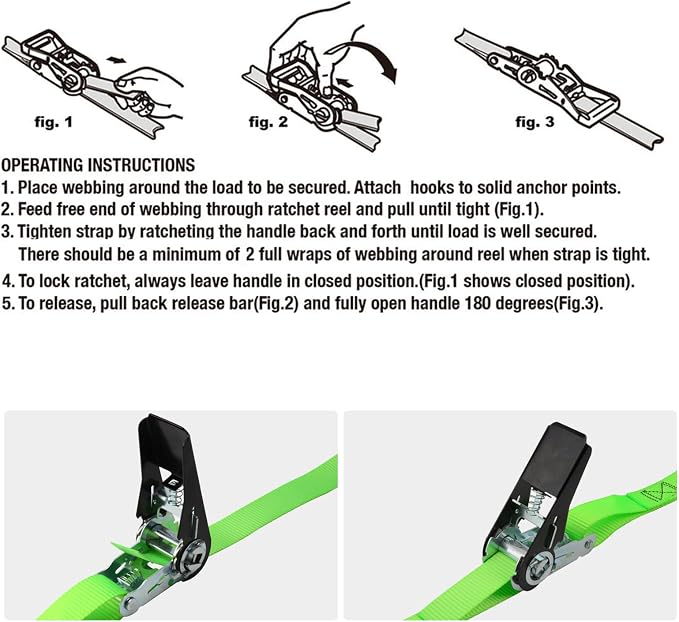 XSTRAP STANDARD Ratchet Tie Down Straps 4 Pk 10 Ft- 300 Lbs Load Cap- 900 Lbs - Image 4
