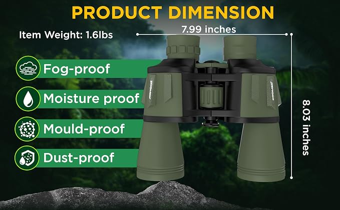 Binoculars with Phone Bracket Adapter, High Power Waterproof with Low Light - Image 6