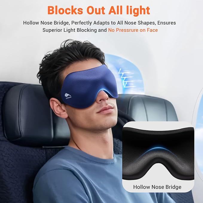 Eye Masks for Sleep Light Blocking: Lightweight 3D Contoured Eye Mask for Lash - Image 2
