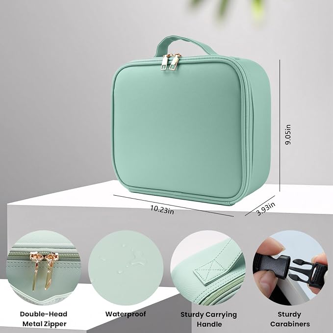 Travel Makeup Bag with LED Mirror and Light Makeup Travel Bag Organizer - Image 5