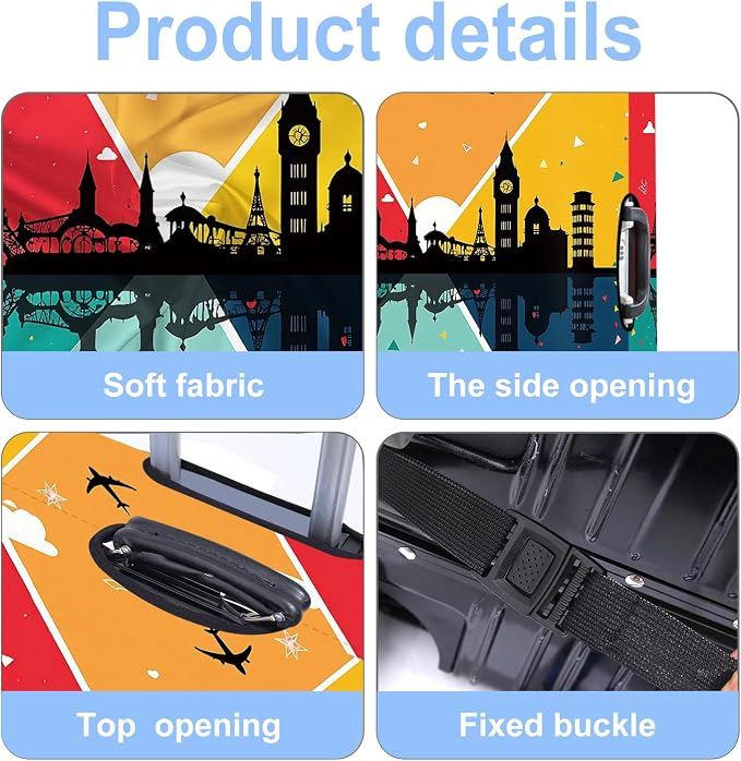Luggage Cover Washable Suitcase Protector Anti-Scratch, Stretchable Fit - Image 4