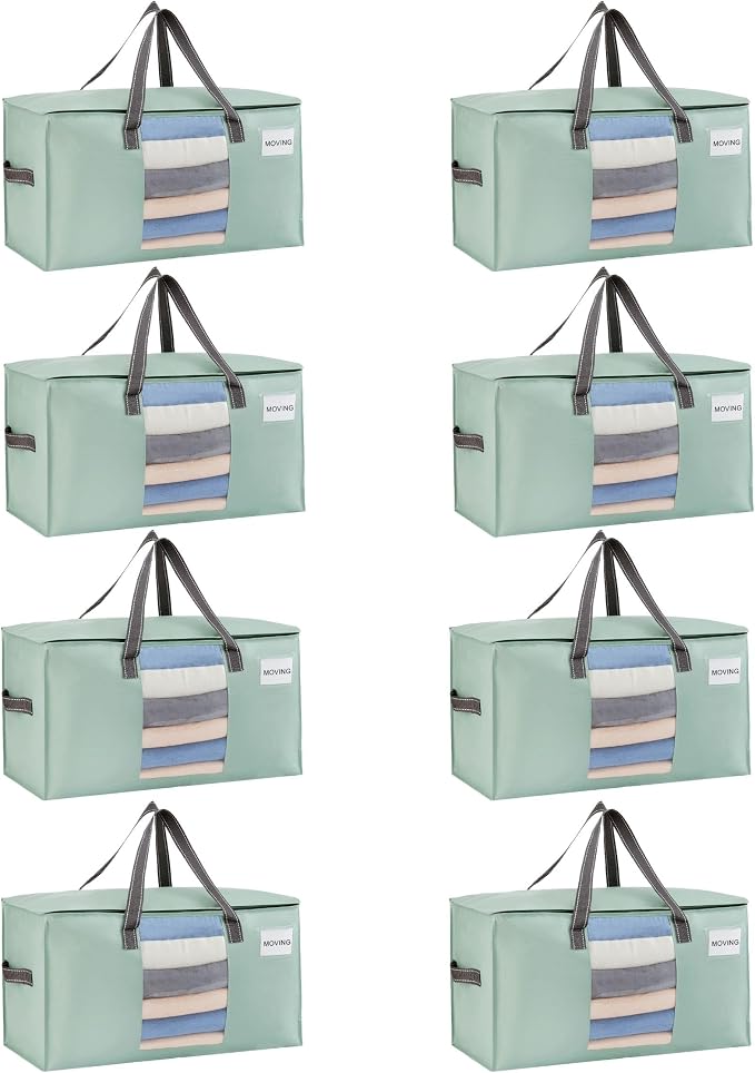 VENO 8 Pack Moving Bags, Comforter and Blanket Storage Bags by Veno