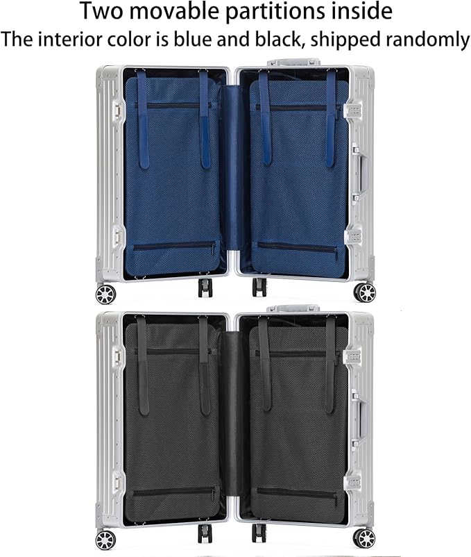 Metal All Aluminum Carry-on Luggage TSA Customs Lock Zipperless Silent Rotary - Image 5