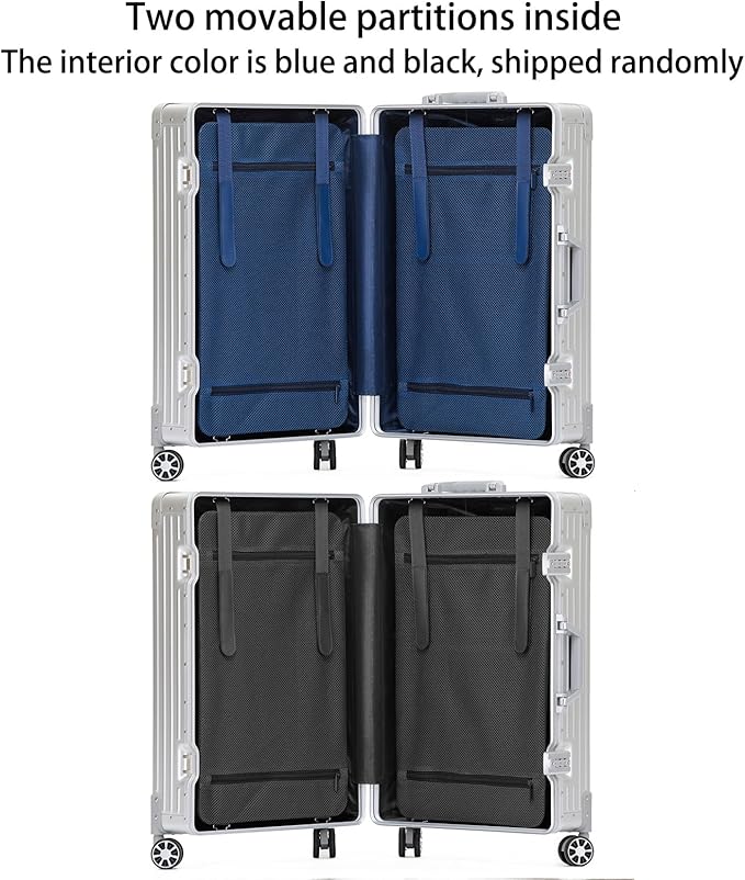 Metal All Aluminum Carry-on Luggage TSA Customs Lock Zipperless Silent Rotary - Image 5