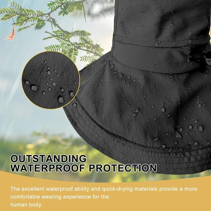 Sun Hats for Women Wide Brim Ponytail UV Protection Beach Hat Packable - Image 5