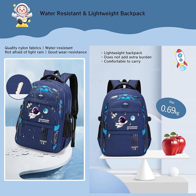 MITOWERMI Astronaut Backpack for Boys School Bags Space Kids Backpack for - Image 4