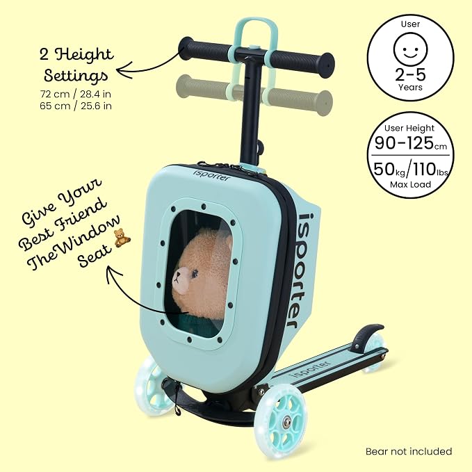 iSporter Luggage Scooter for Kids Ages 2-5 | Ride-On Suitcase Scooters for Boys - Image 5