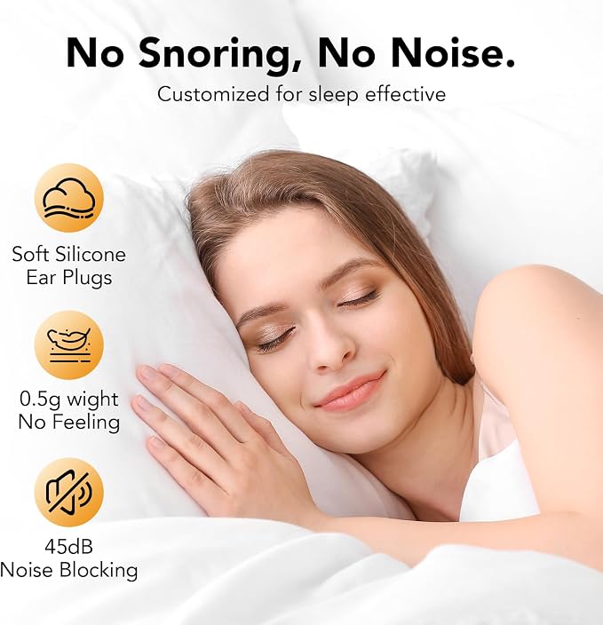 Ear Plugs for Sleeping Noise Cancelling -45dB, Soft and Reusable Silicone - Image 4