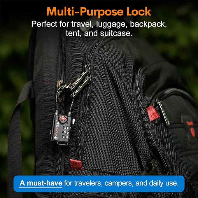 TSA Approved Cable Luggage Locks, Re-settable Combination - Image 8