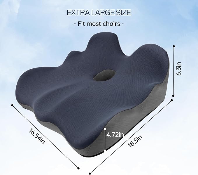 Seat Cushion, X-Large Memory Foam Office Chair Cushion, - Image 2
