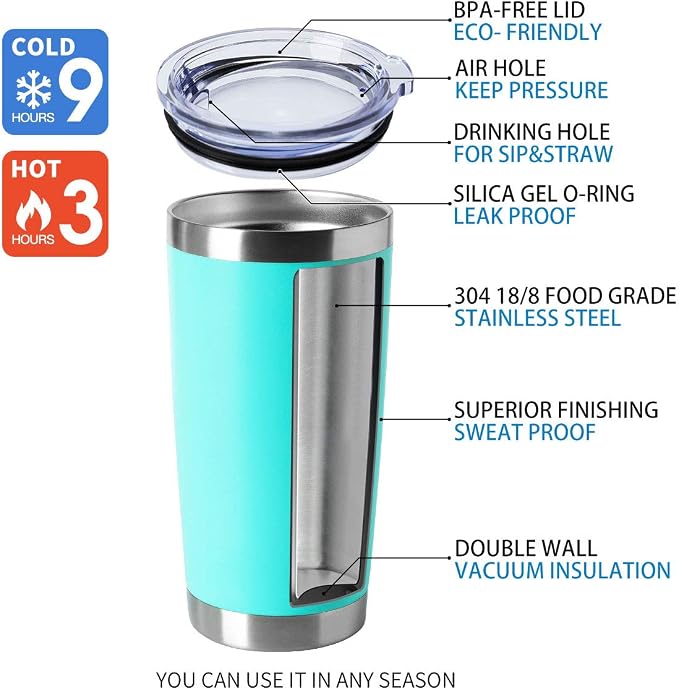 HASLE OUTFITTERS 20oz Tumblers Bulk Stainless Steel Cup - Image 4