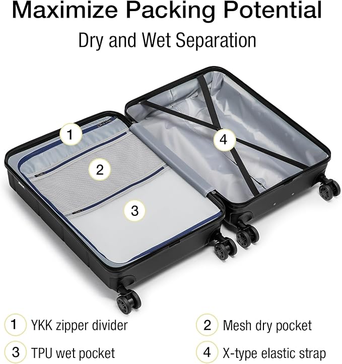 KYME 26 Inch Luggage TSA Approved Hardshell 26" Suitcases - Image 3