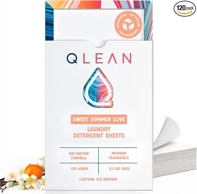 QLEAN Laundry Detergent Sheets – Travel-Friendly, HE & Standard Washer Safe by QLean