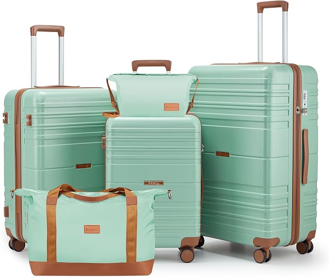 Luggage Sets with spinner wheels, PC+ABS Hard Shell Travel Luggage, Lightweight by Unknown