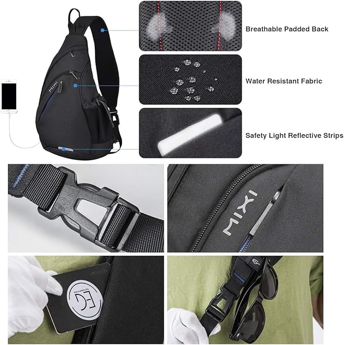 mixi Sling Bag Men Backpack Unisex One Shoulder Bag Hiking Travel Backpack - Image 5