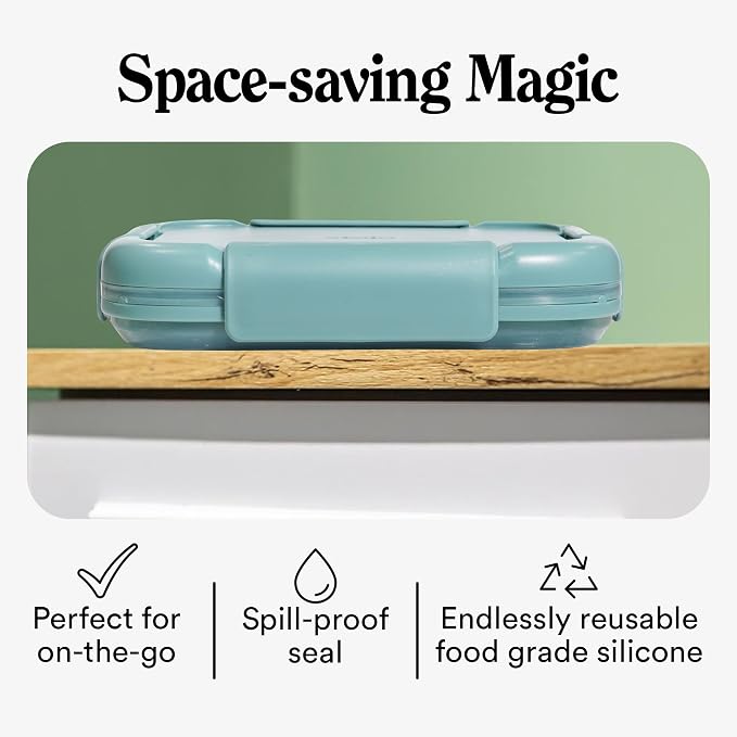 STOJO Collapsible Bento Box, Leak-Proof, Microwave & Dishwasher Safe, Premium - Image 3