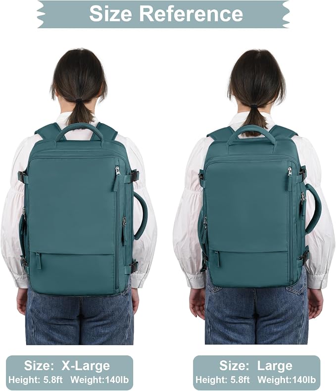 Hanples Women's Large 17.3 Inch Laptop Backpack, Peacock Blue, Waterproof - Image 9