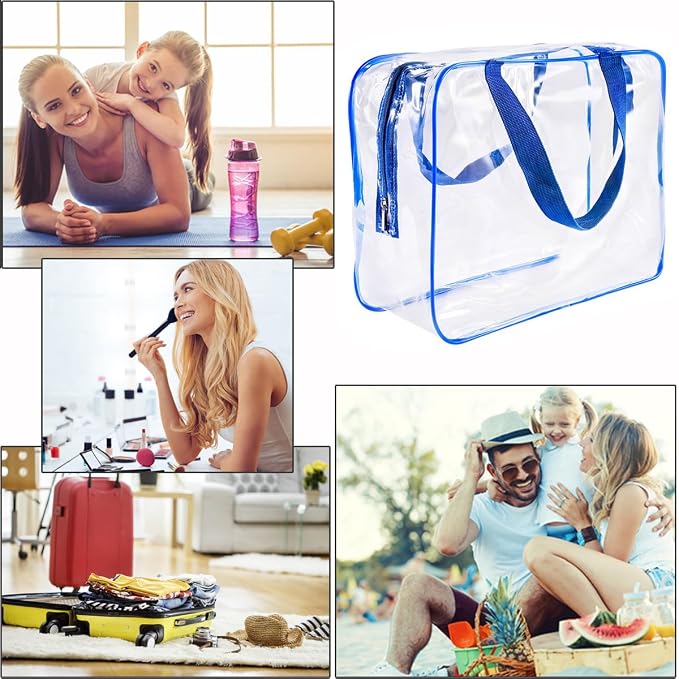 2Pcs Crystal Clear PVC Travel Toiletry Bag Kit - Image 5