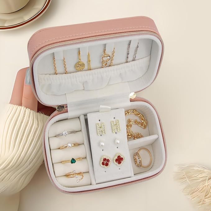 Travel Jewelry Case Bulk Of 2 For Women Weekend, PU Leather Compact Jewelry - Image 6