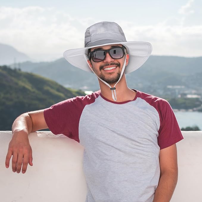 Sun Hat for Men/Women, UPF 50+ Fishing Hat, Waterproof Wide Brim Bucket Hat - Image 5