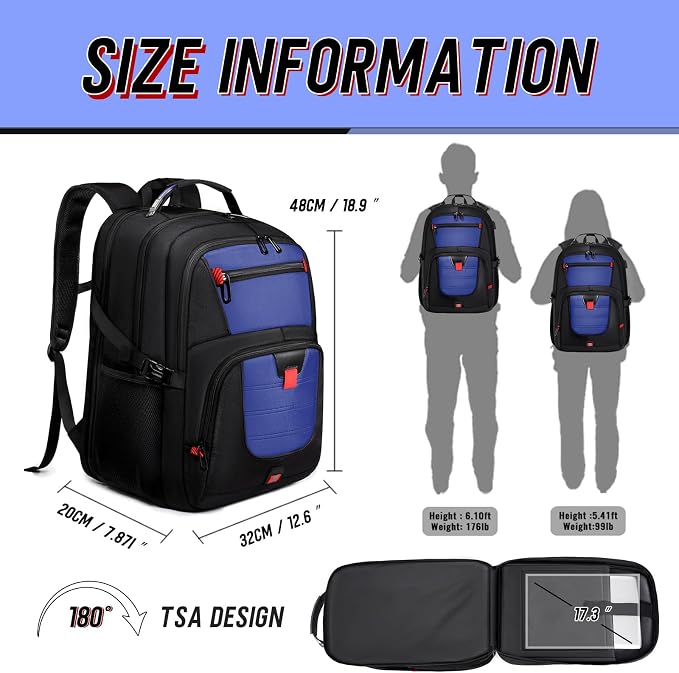 Z-MGKISS Large Travel Backpack for Men, TSA Flight Approved Business Backpack - Image 4