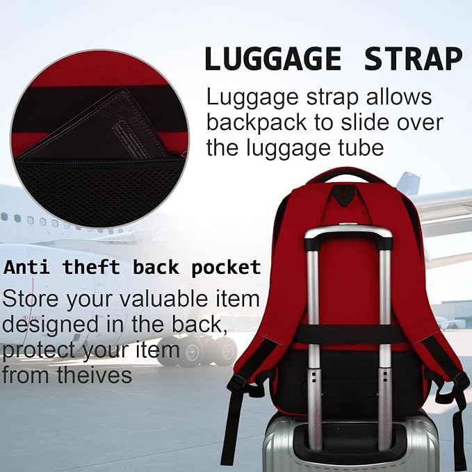 Laptop Backpack, Business Travel Anti Theft Slim Durable Laptops Backpack - Image 6