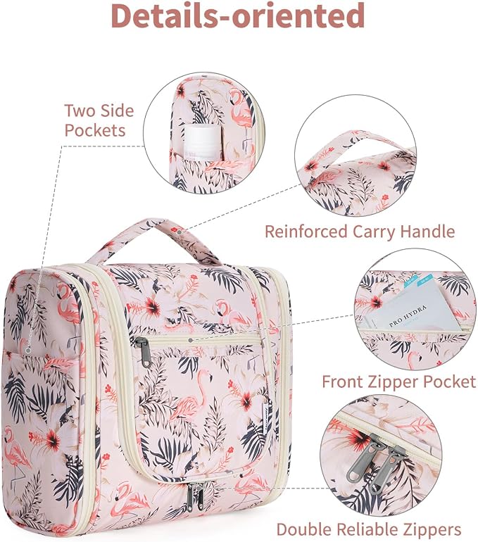 Narwey Hanging Toiletry Bag for Women Travel Makeup Bag Organizer Toiletries - Image 6