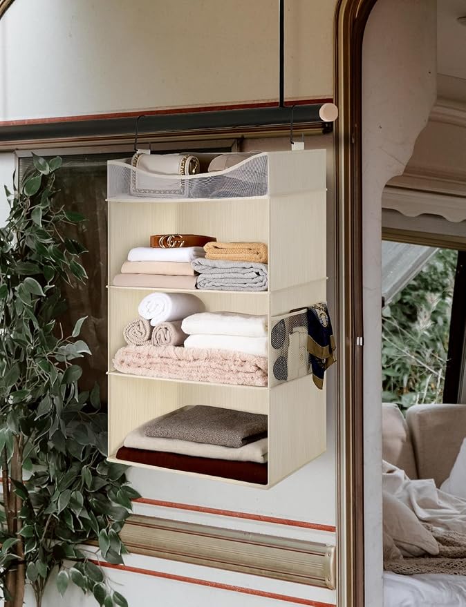 StorageWorks Hanging Closet Organizer, 3-Shelf Hanging Closet Shelves - Image 8